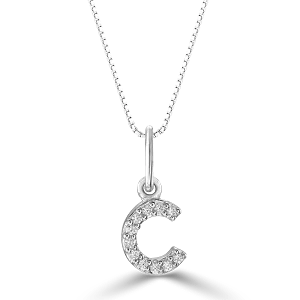 10k Gold Mini Diamond Letter Necklace