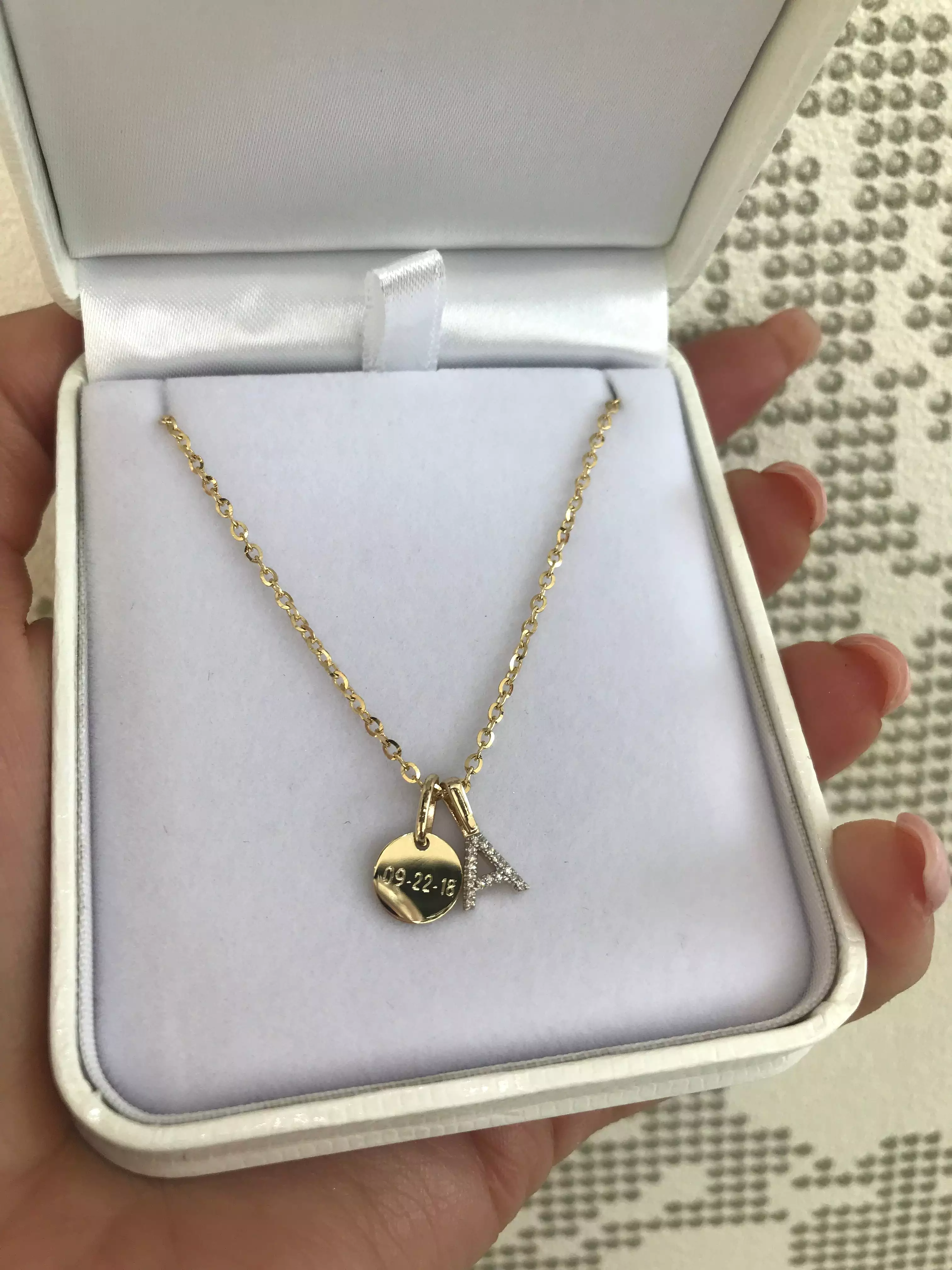 10k Gold Mini Diamond Letter Pendant