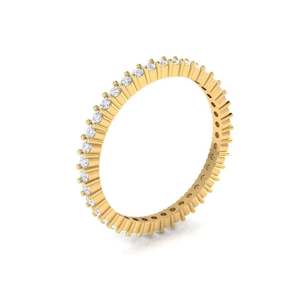 14K & 18K Gold Mini Round Diamond Eternity Ring, Lab Grown