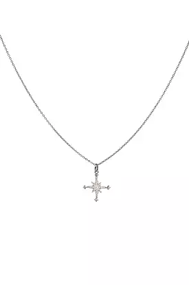 14kt White Gold Mini Diamond Stella Star Necklace