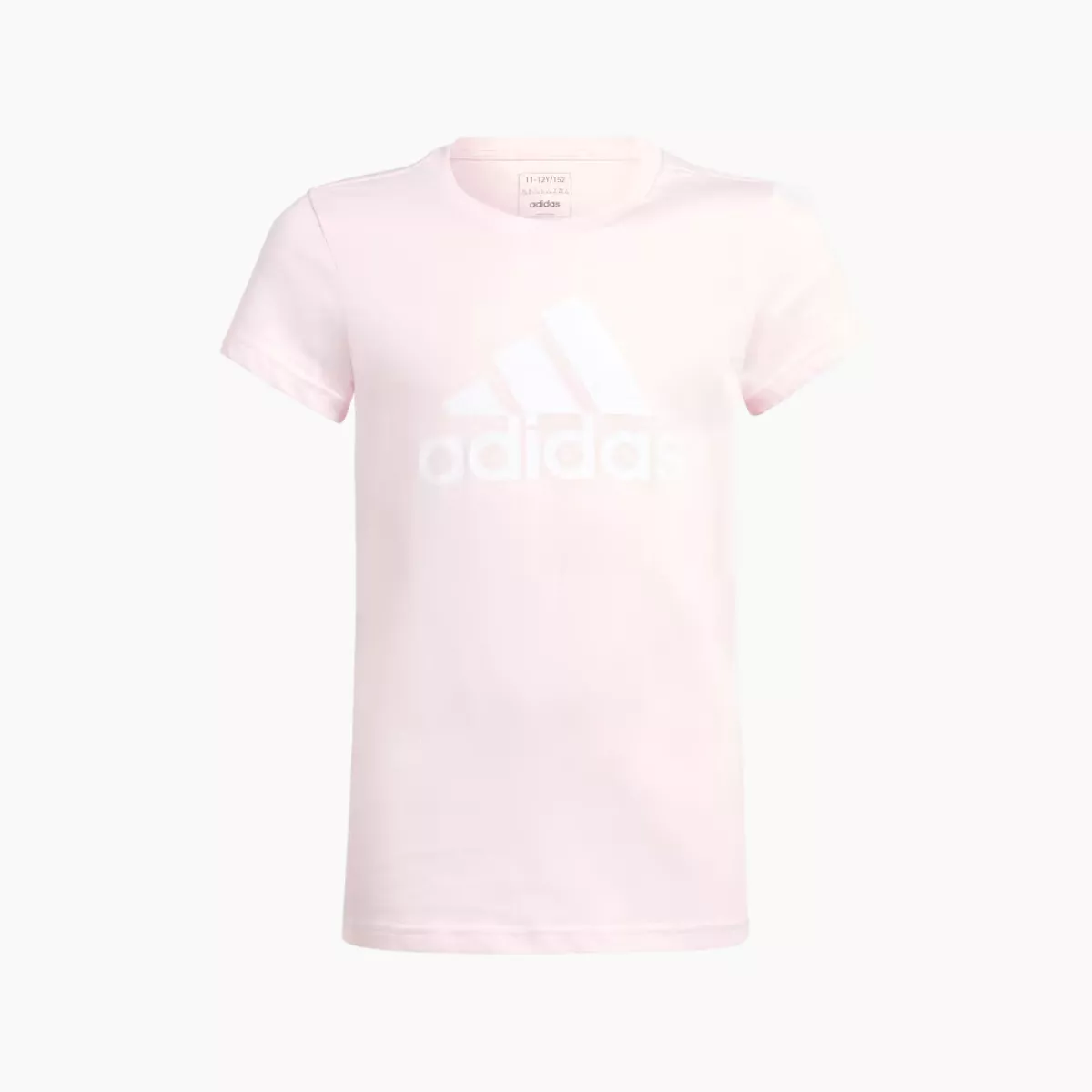 Adidas Essentials Big Logo Kids Girls Cotton T-shirt (7-15 Year) -Clear Pink/White