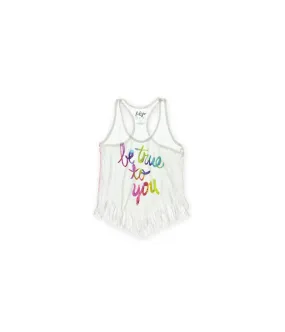 Aeropostale Womens Be Tru Fringed Tank Top