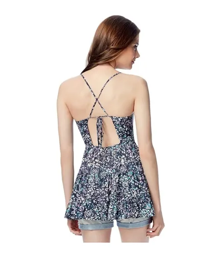 Aeropostale Womens Floral Pleated Tank Top