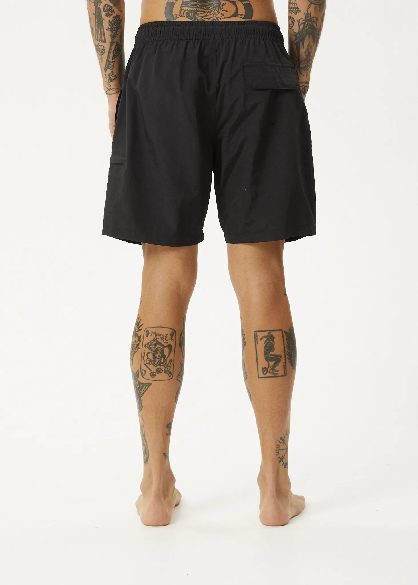 AFENDS Mens Fruiting - Baywatch Swim Short 18 Inch - Black