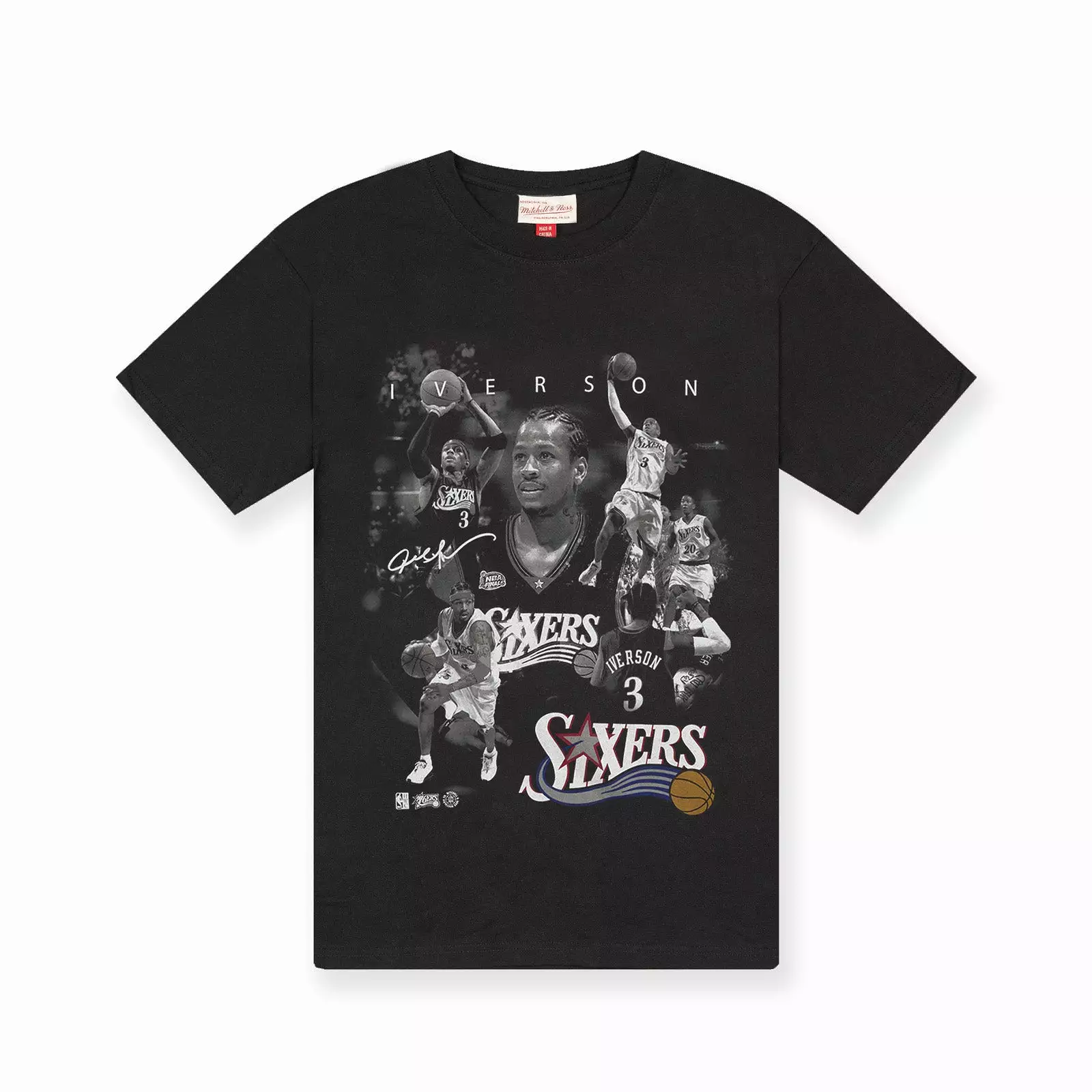 Allen Iverson Philadelphia 76ers Player Photo Homage Tee - Faded Black