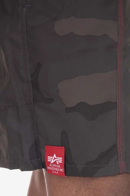 Alpha Industries swim shorts Camo Swim Short black color