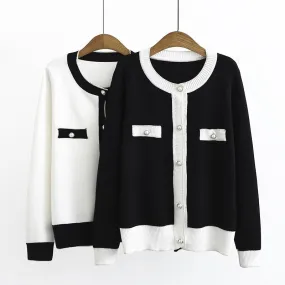 Autumn Women Elegant Knitted Sweater O-Neck Long Sleeve Cardigans Tops Streetwear