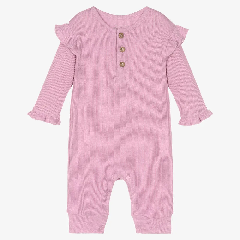 Baby Girls Purple Pima Cotton Romper