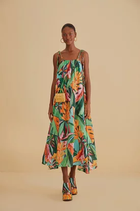 Banana Foliage Multicolor Sleeveless Midi Dress {Farm Rio}