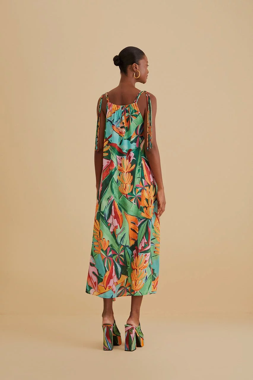 Banana Foliage Multicolor Sleeveless Midi Dress {Farm Rio}