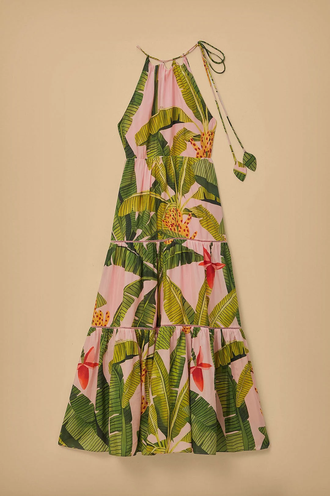 Banana Leaves Pink Sleeveless Maxi Dress {Farm Rio}