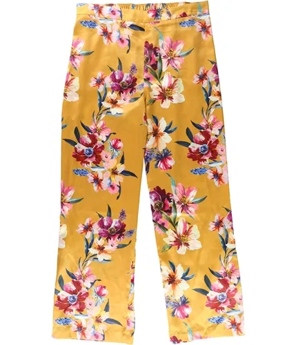 Bar Iii Womens Floral Casual Wide Leg Pants