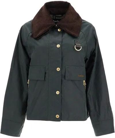 Barbour a-line cotton waxed jacket