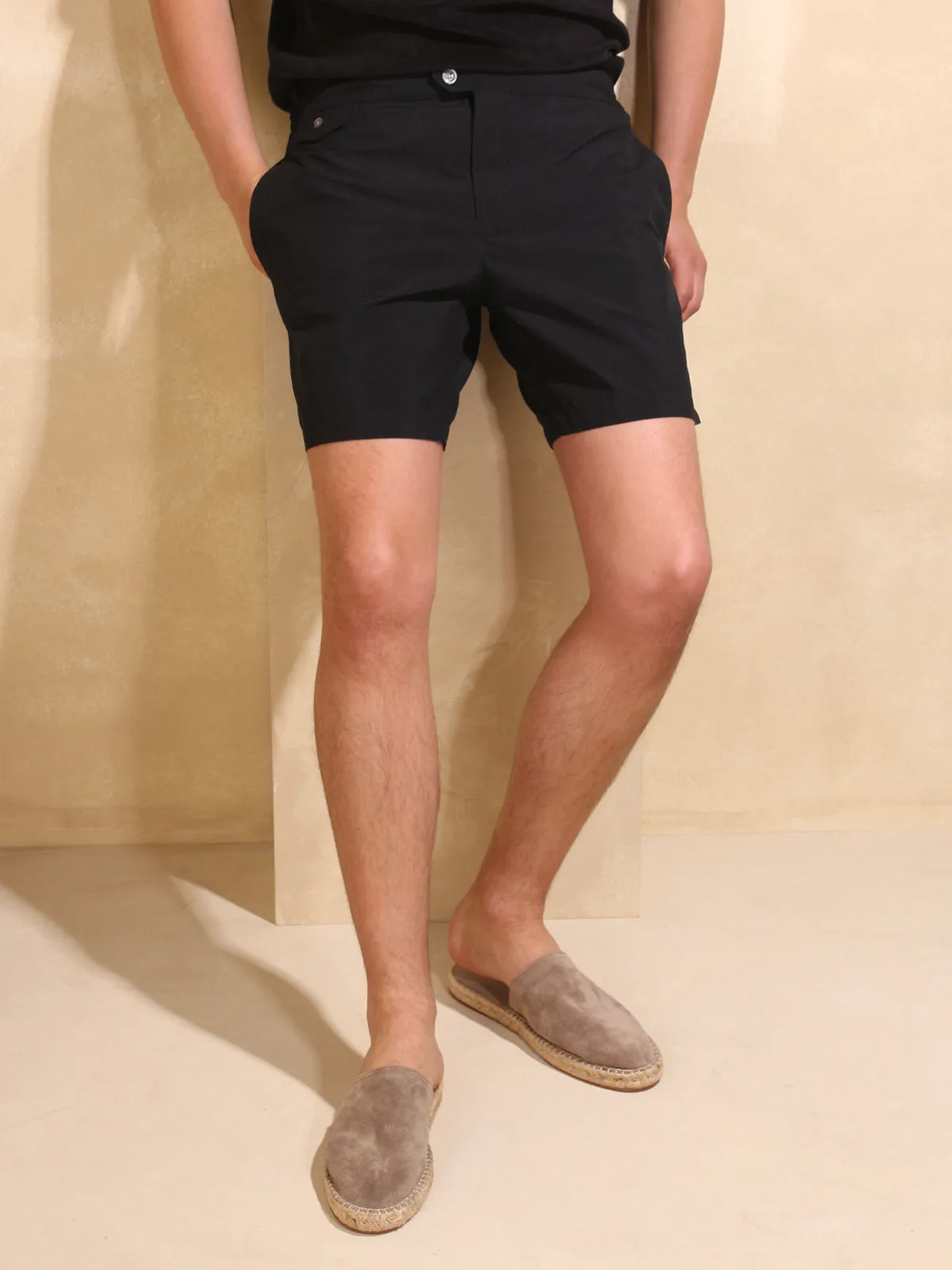 Black Beachside Swim Short