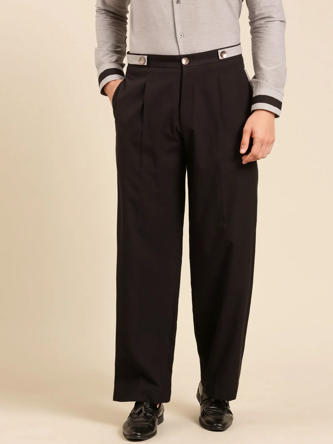 Black Grey Malai Cotton Pant - MMP0129