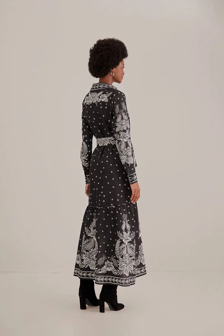 Black Paisley Bloom Maxi Dress {Farm Rio}