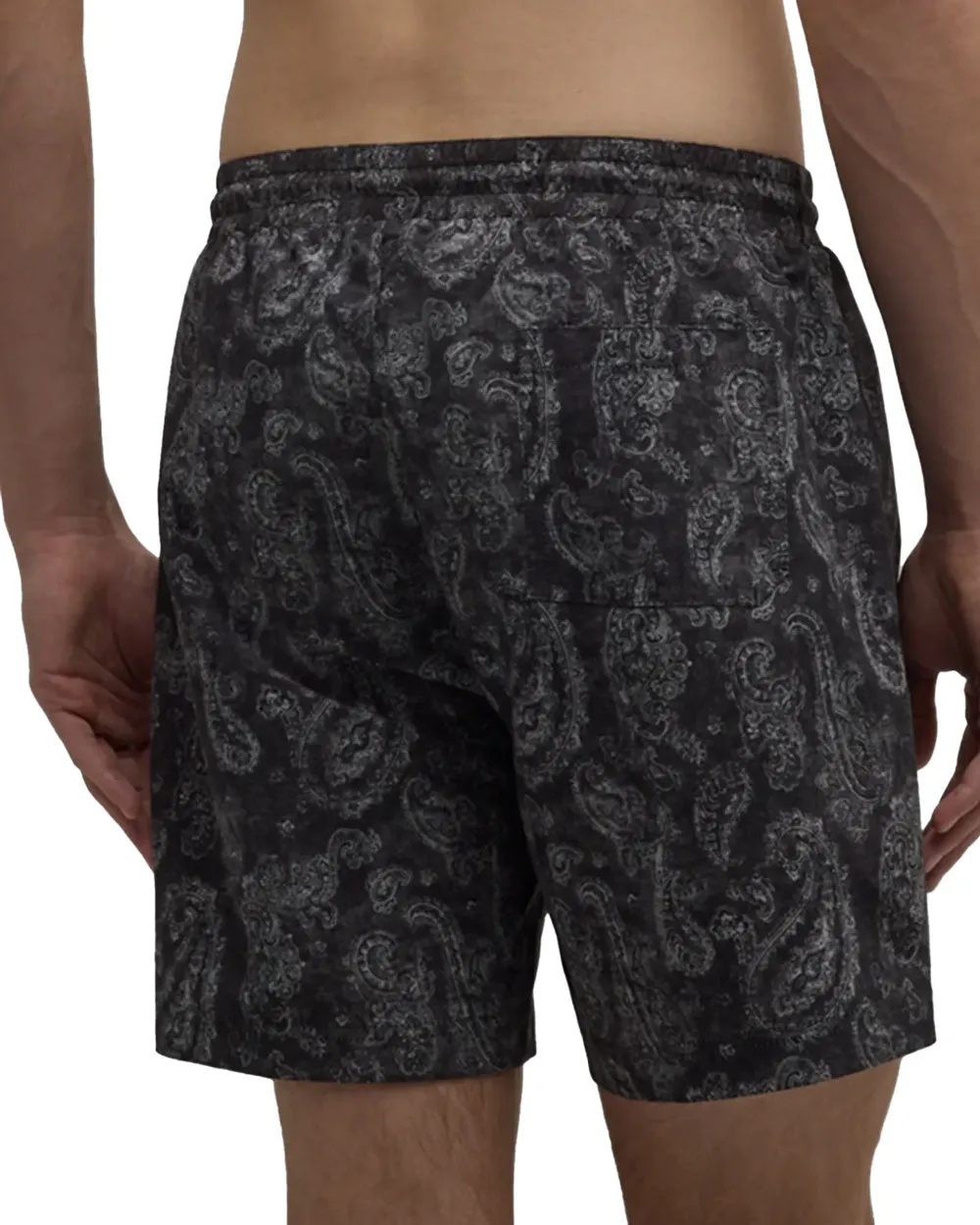 Black Paisley Swim Short