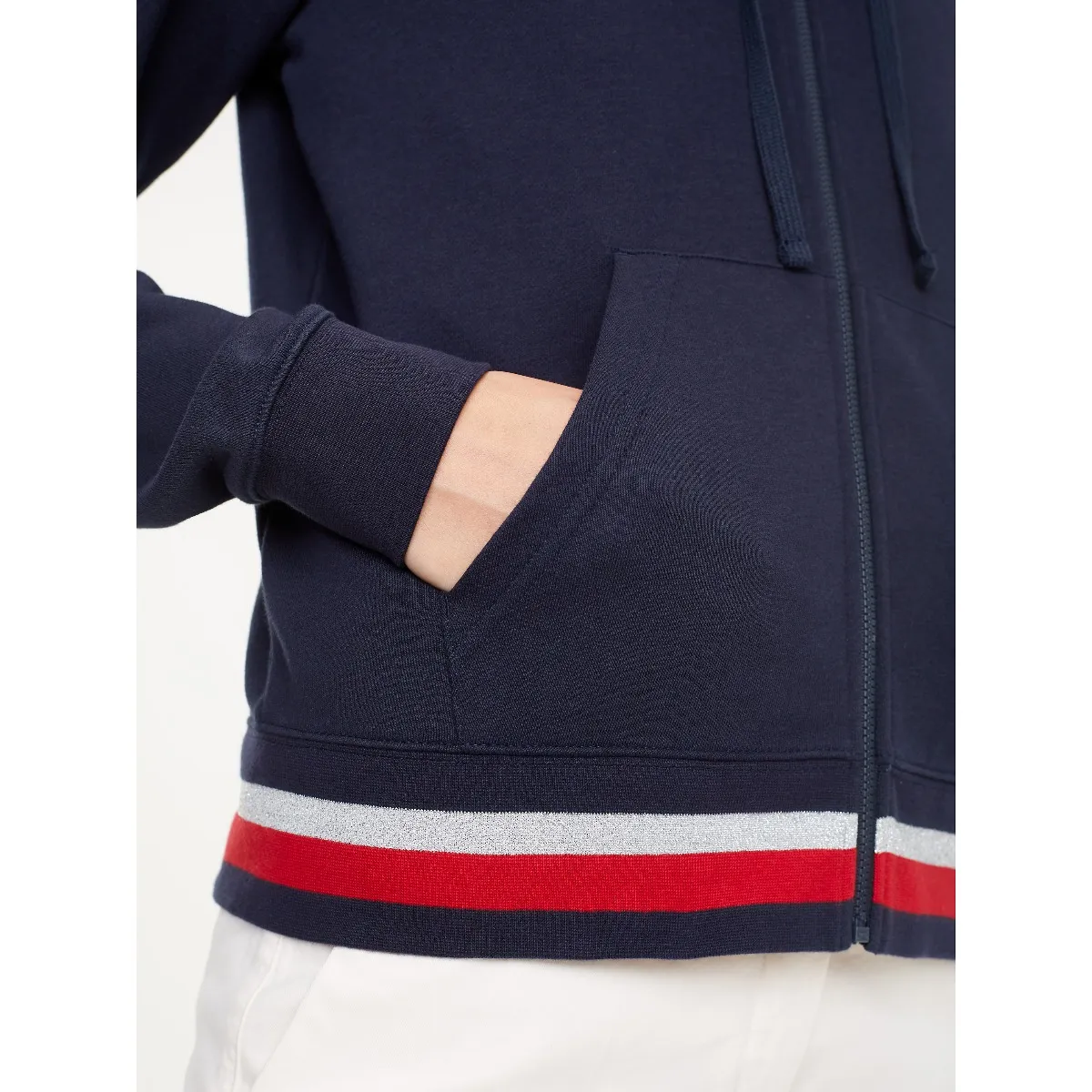 Blue Colour-Blocked Hem Drawstring Hoody | Sweatshirts & Hoodies | Tommy Hilfiger