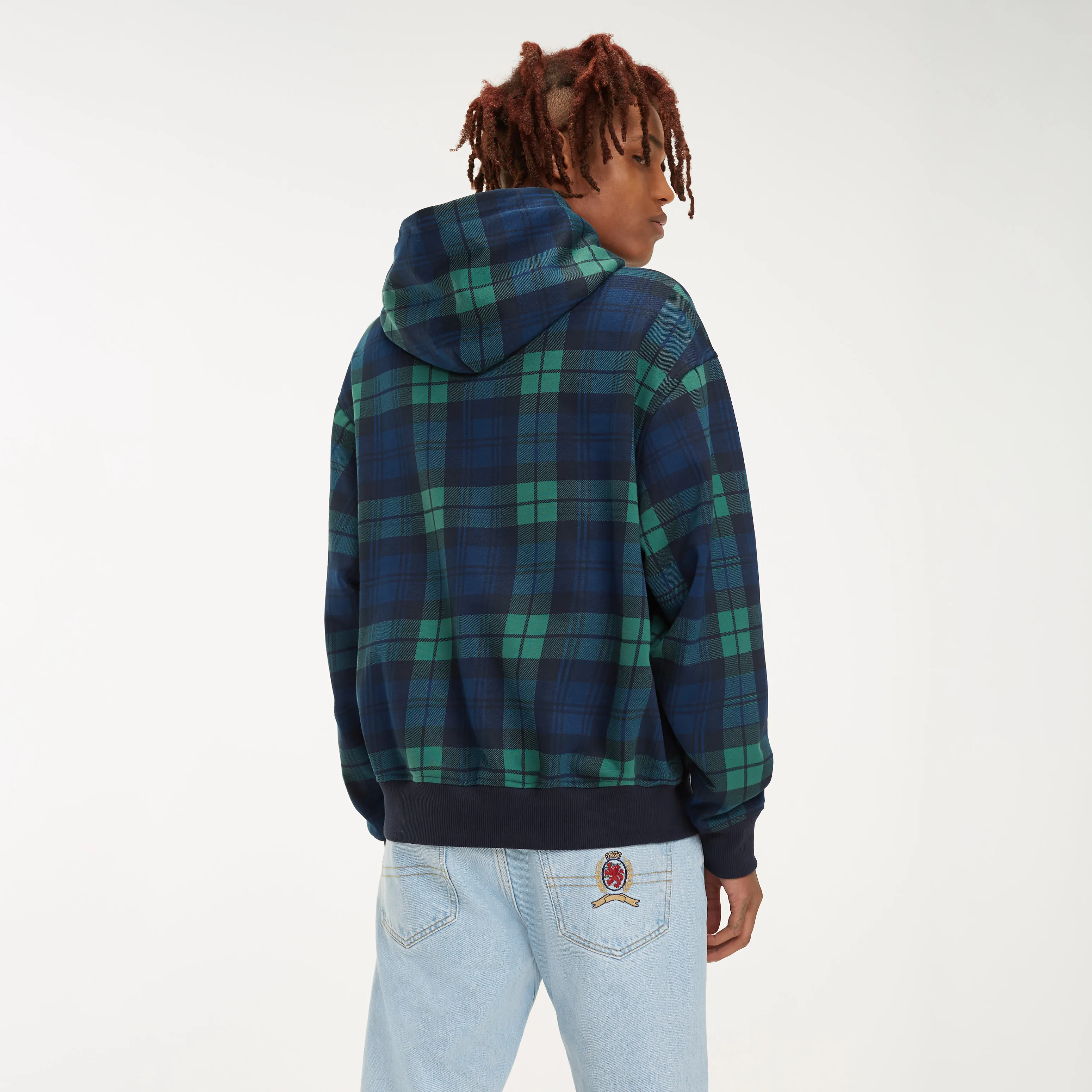 Blue Plaid Crest Logo Hoody | Sweatshirts & Hoodies | Tommy Hilfiger