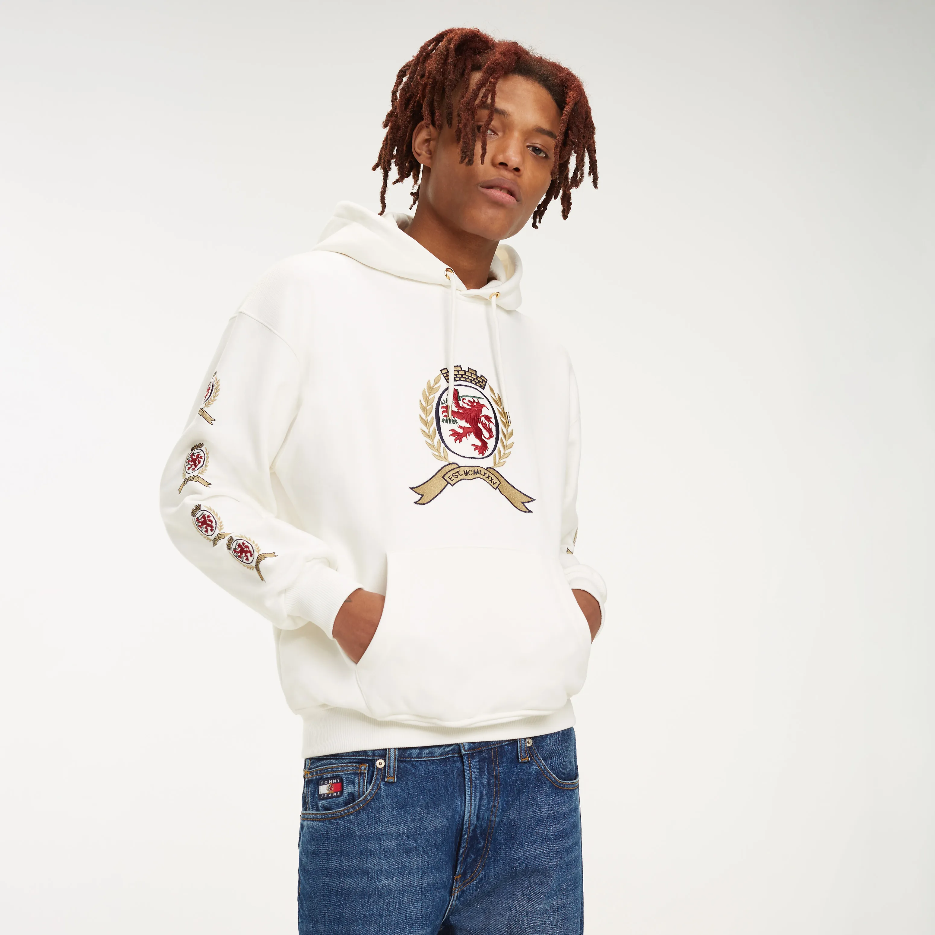 Blue Repeat Crest Logo Hoody | Sweatshirts & Hoodies | Tommy Hilfiger