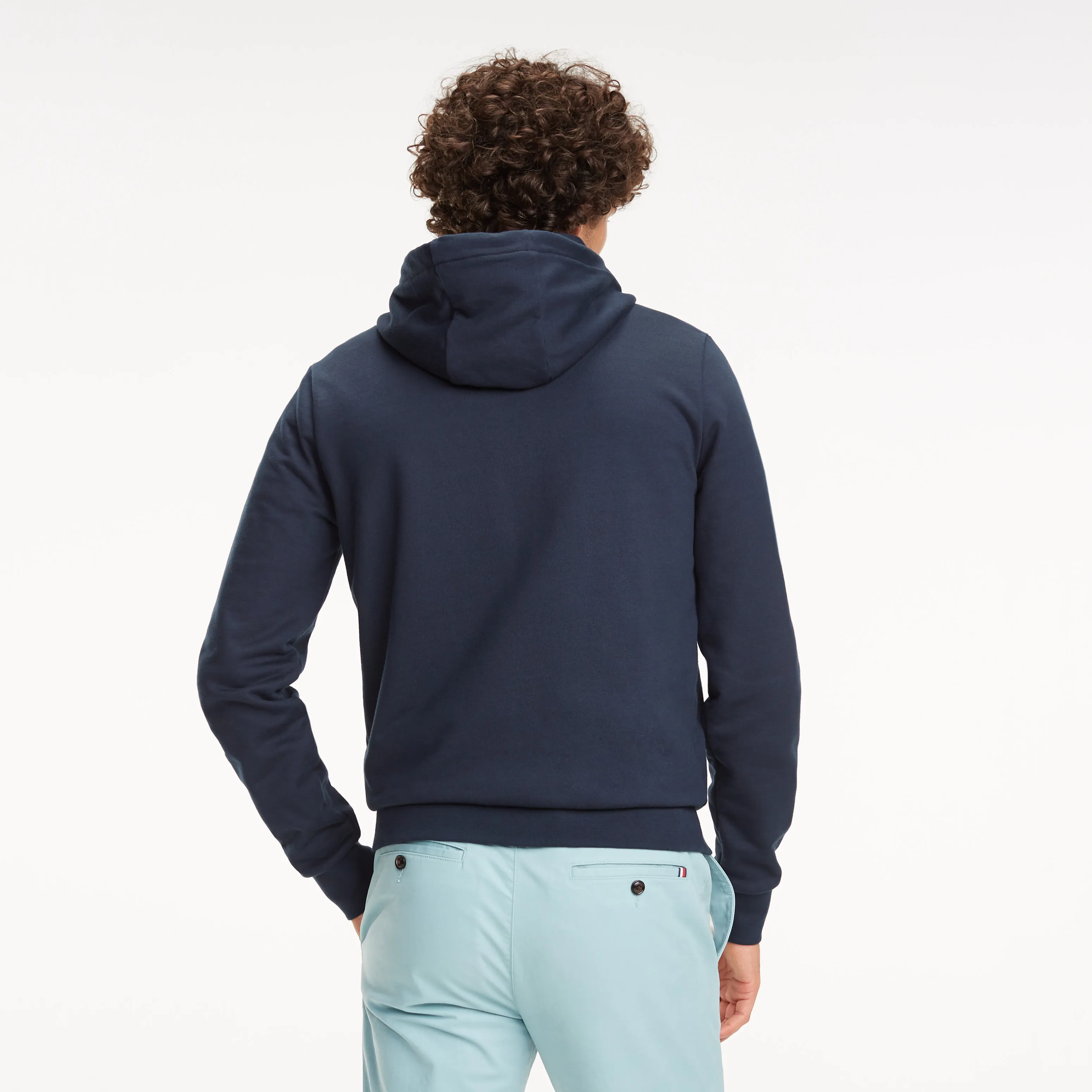 Blue Signature Tape Zip-Thru Hoody | Heavyweight Knits | Tommy Hilfiger