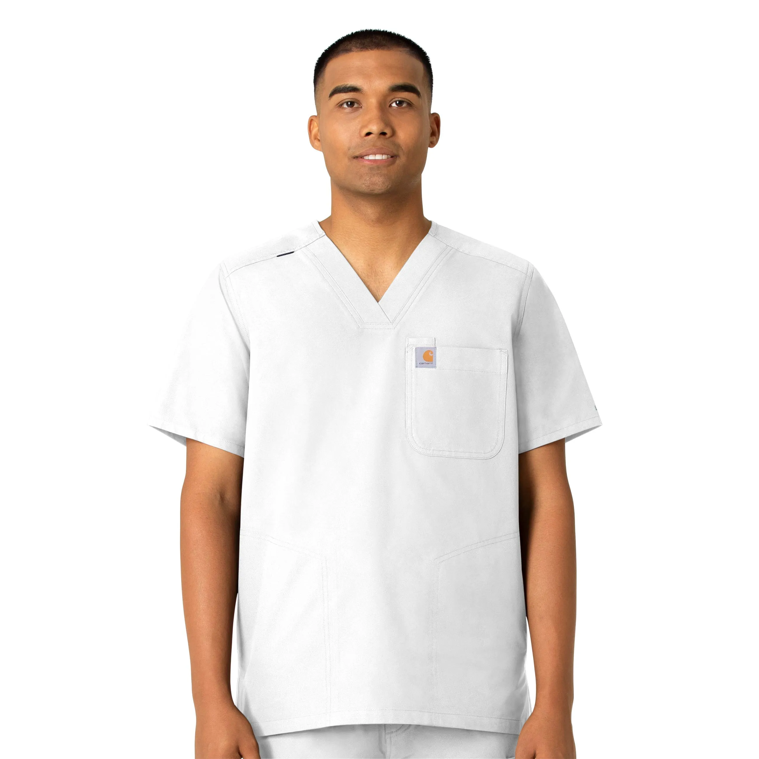 Carhartt Force Essentials Men's V-Neck Shirttail Scrub Top - White