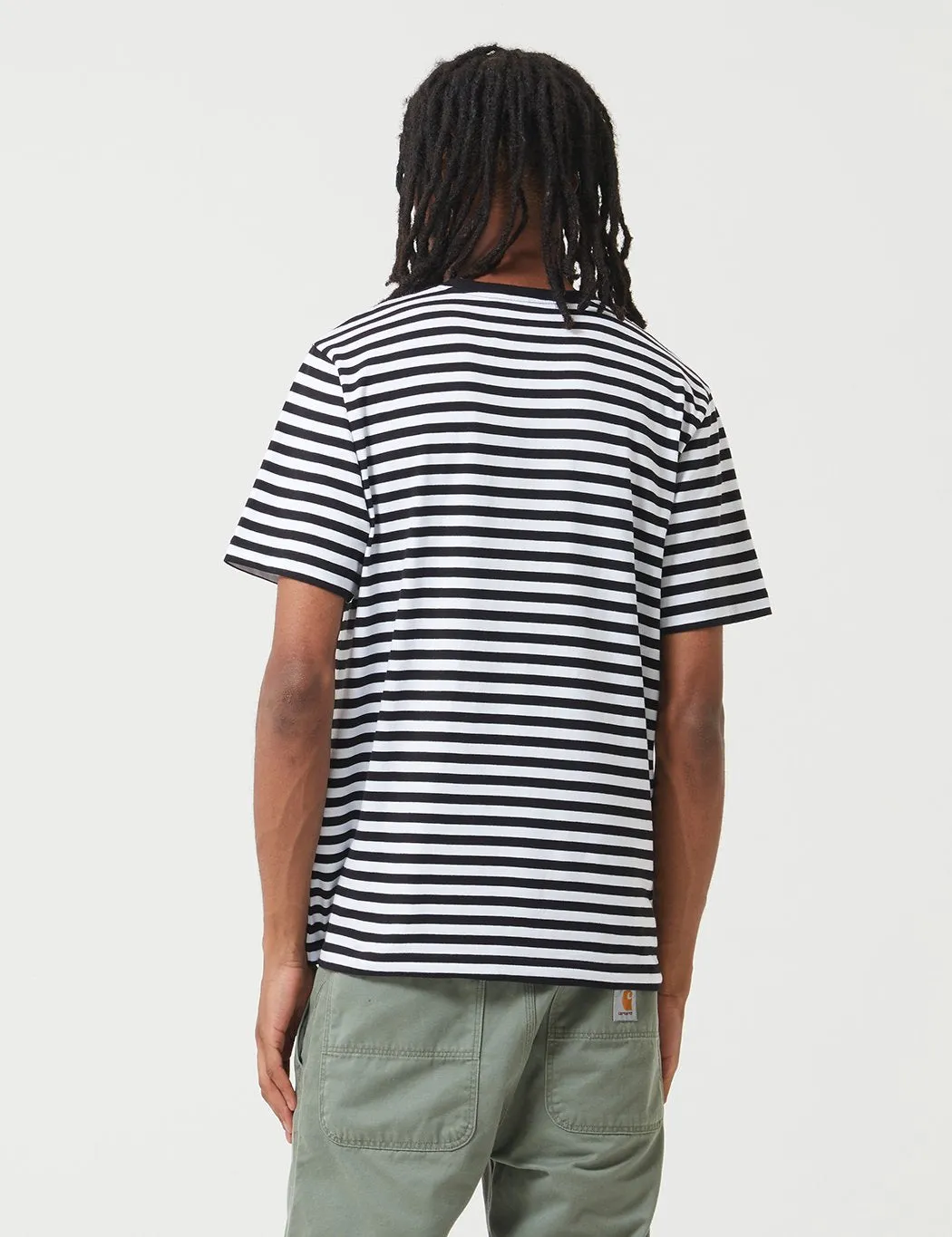 Carhartt-WIP Haldon Pocket T-Shirt - Haldon Stripe Black/White