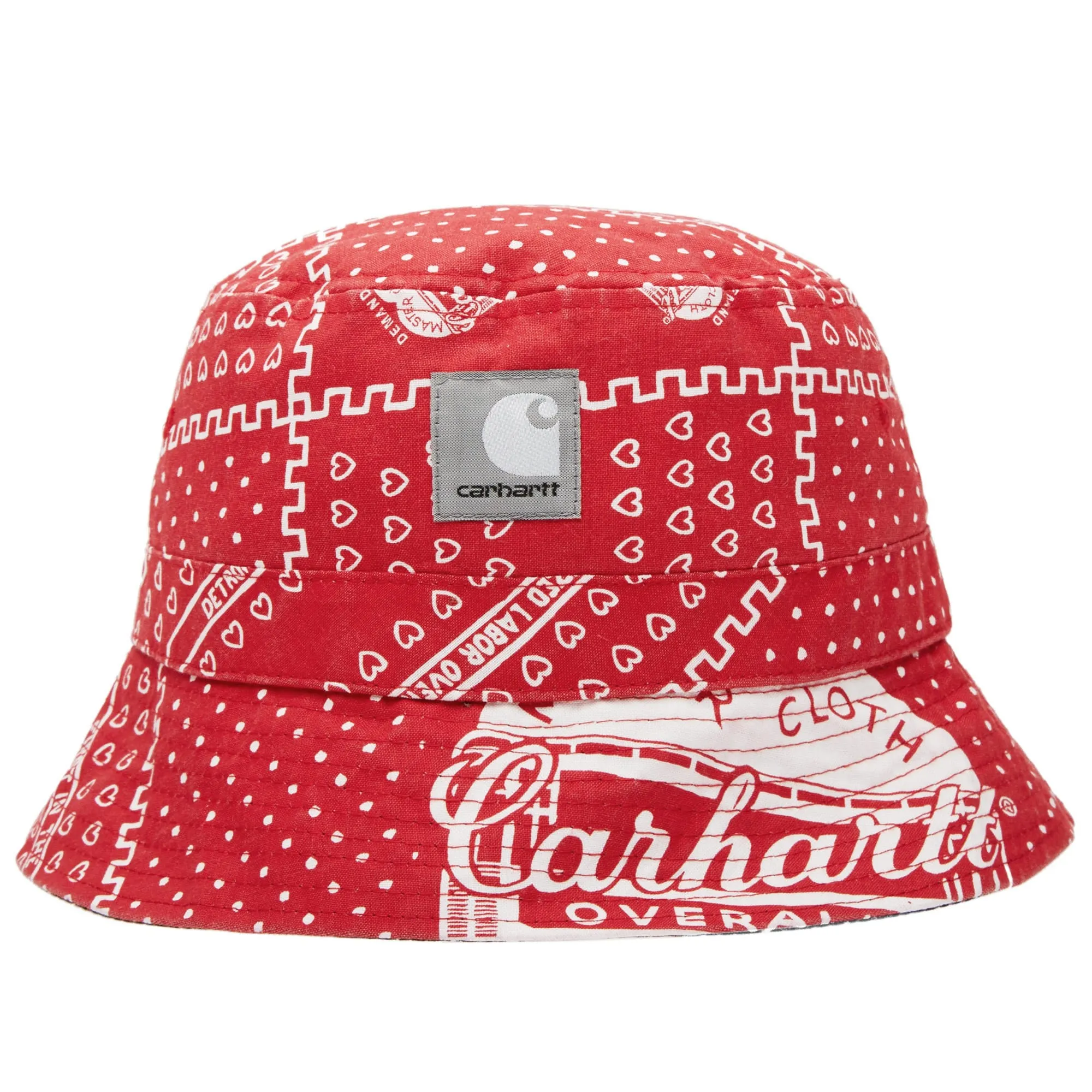 Carhartt WIP x Slam Jam Bandana Bucket HatRinsed Red & White