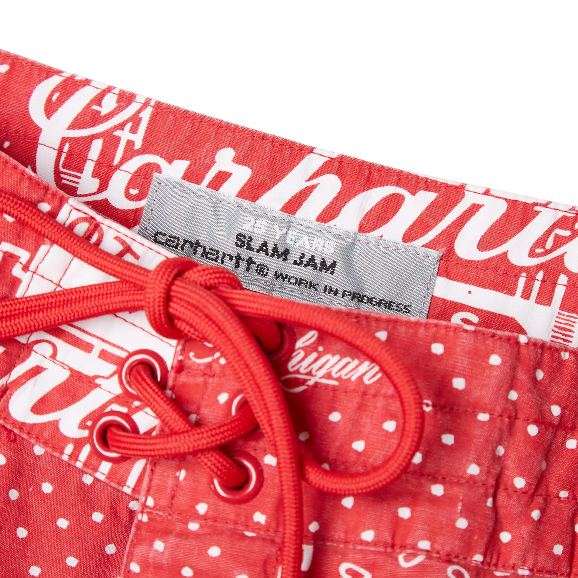 Carhartt WIP x Slam Jam Bandana Float Swim ShortRinsed Red & White