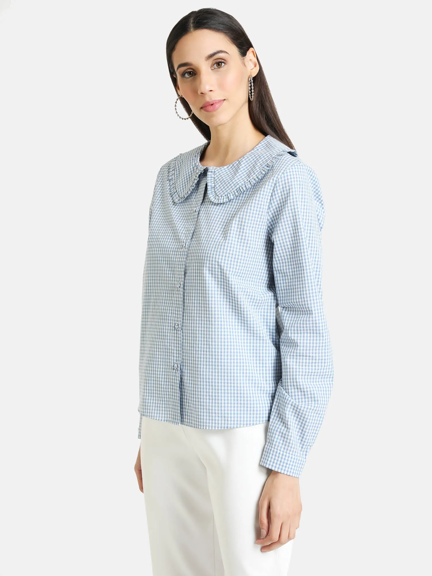 Checked Peter Pan Collar Shirt