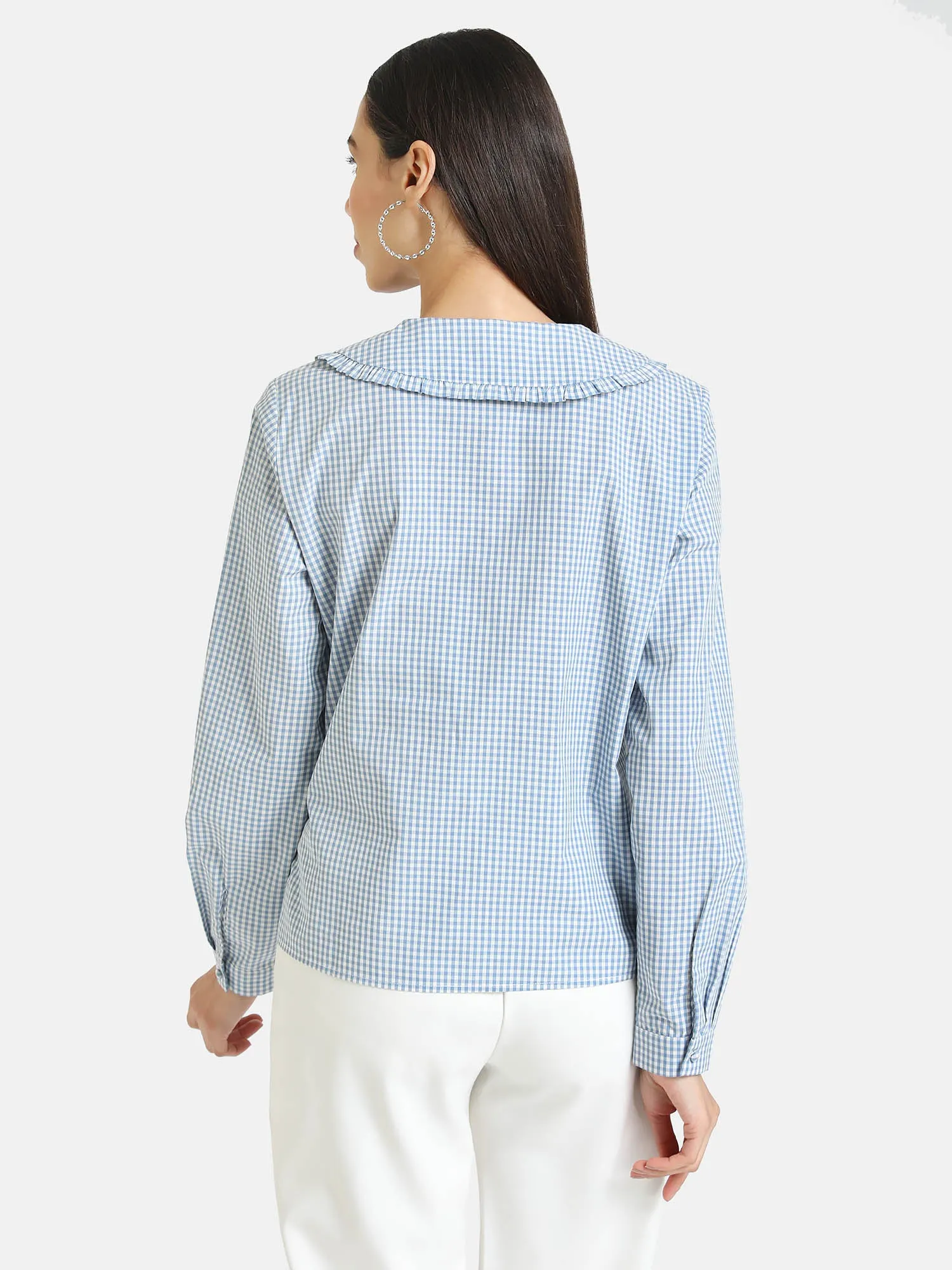 Checked Peter Pan Collar Shirt