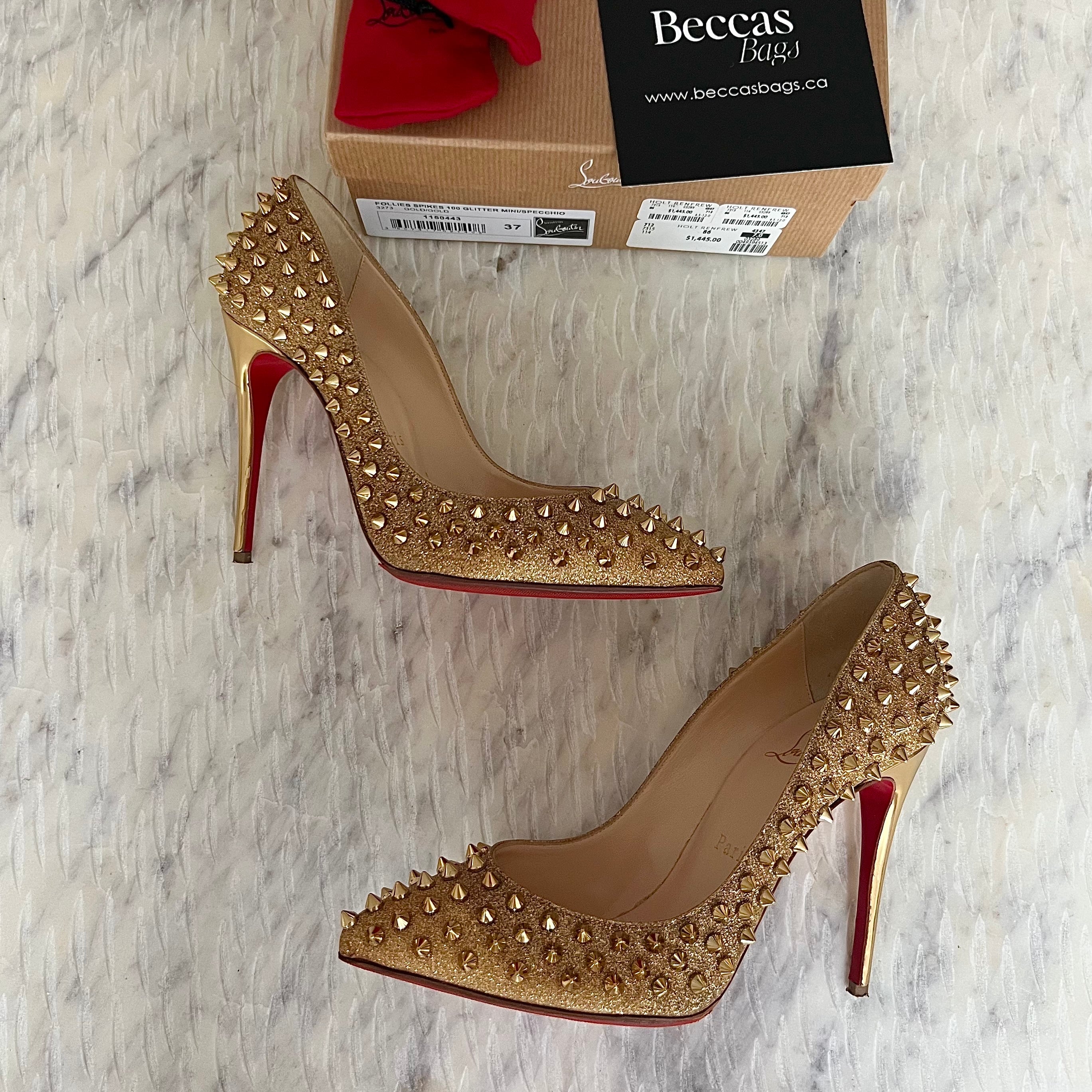 Christian Louboutin Follies Spikes 100 Heels