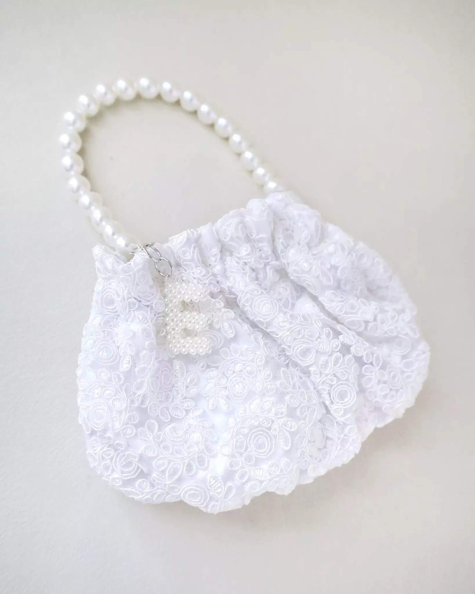 Cleo Pearl Lace Mini Pouch with Pearl Initial