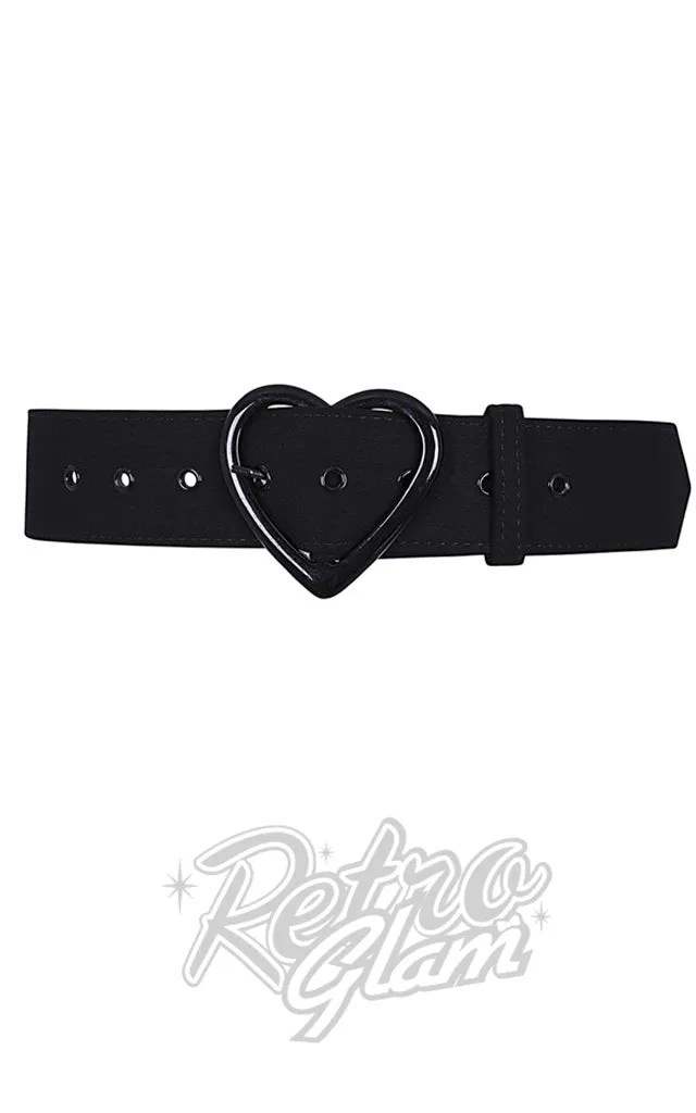 Collectif Adore Heart Belt in Black or Red