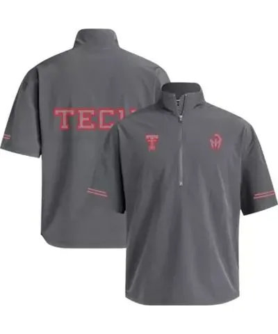 Cutter & Buck Men's Texas Tech Red Raiders NCAA Mahomes Texas Tech Raiders Half-Zip Short Sleeve Jacket