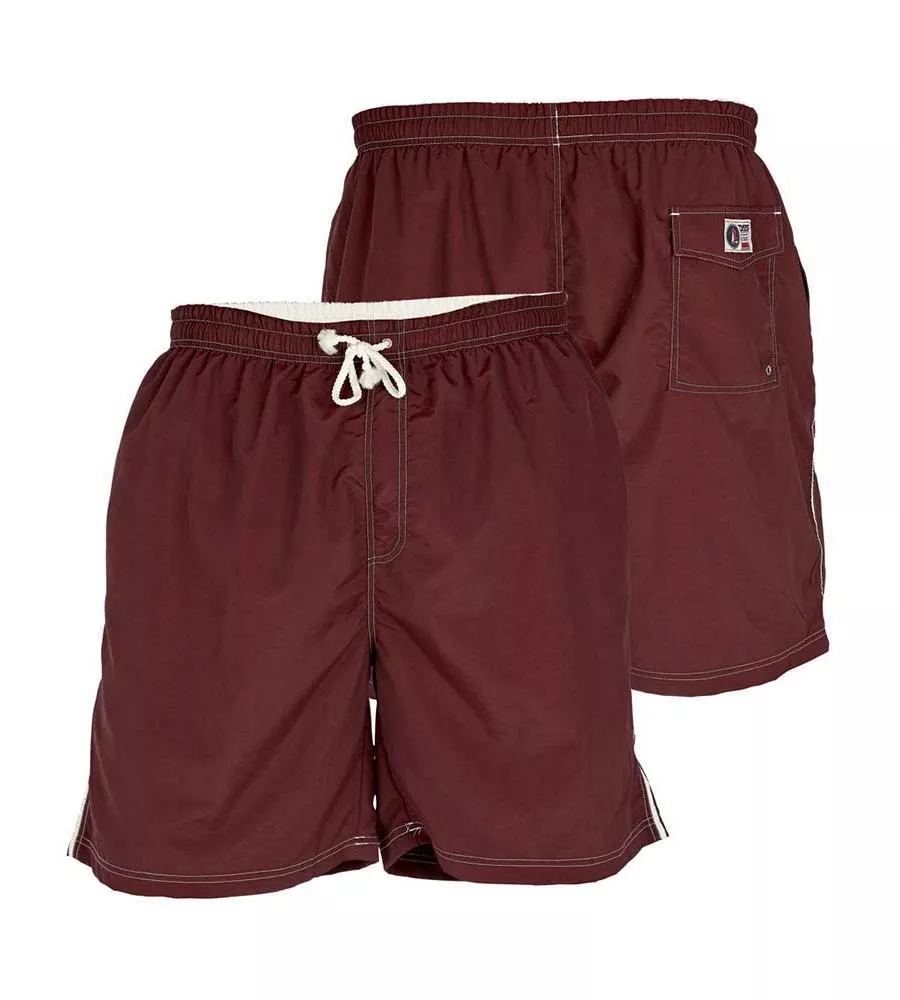 D555 Mens Burgundy Full Length Swim Short (YARROW BURGUNDY)