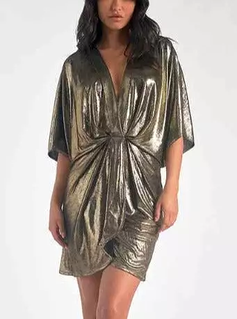 DOLMAN GOLD MINI DRESS