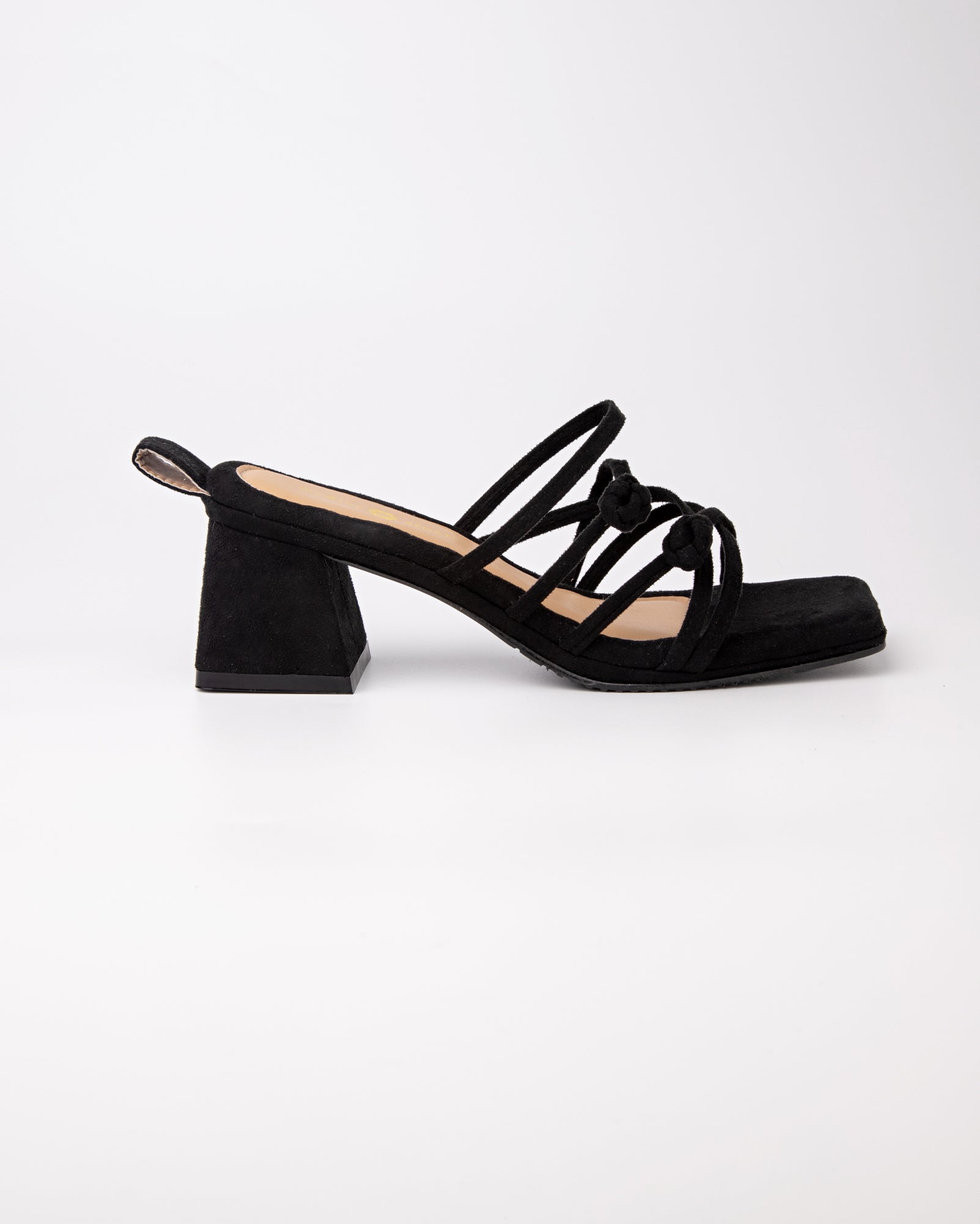 Double Chinese Knot Heels (Black Suede)