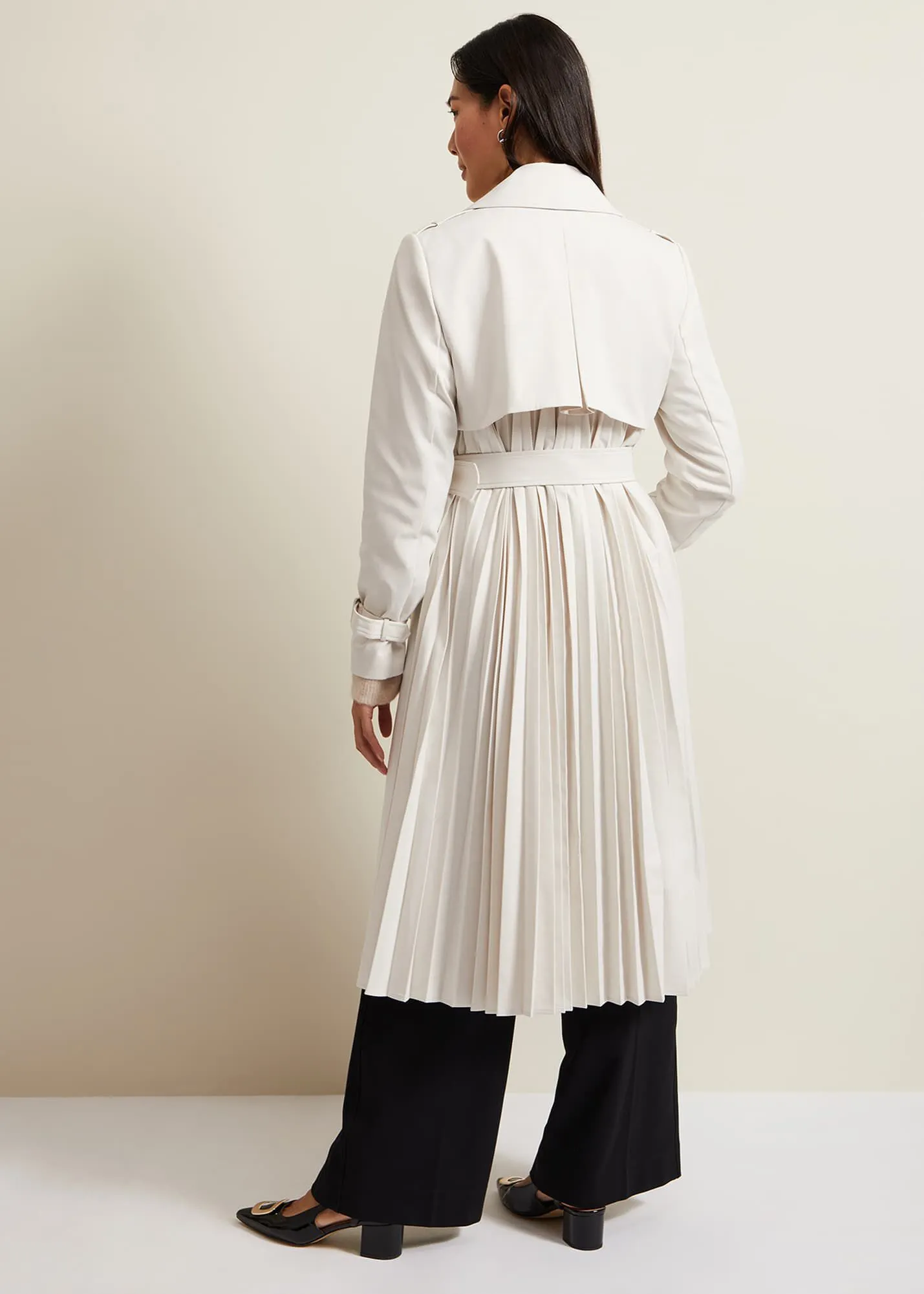 Eleanor Pleat Back Trench Coat