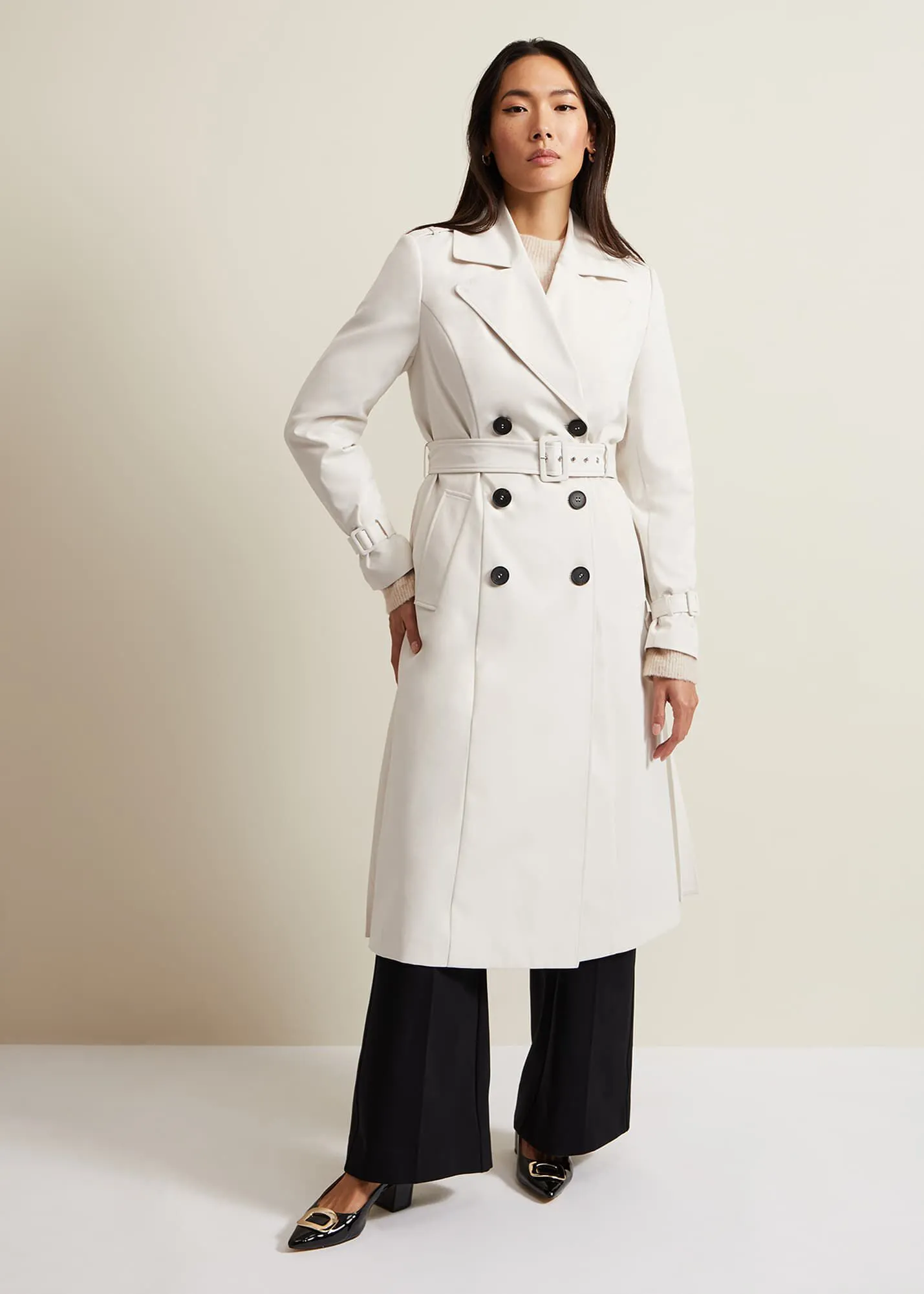 Eleanor Pleat Back Trench Coat