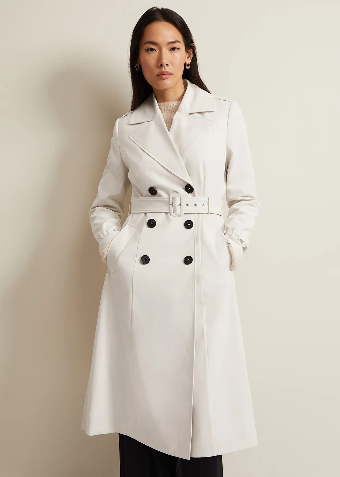 Eleanor Pleat Back Trench Coat