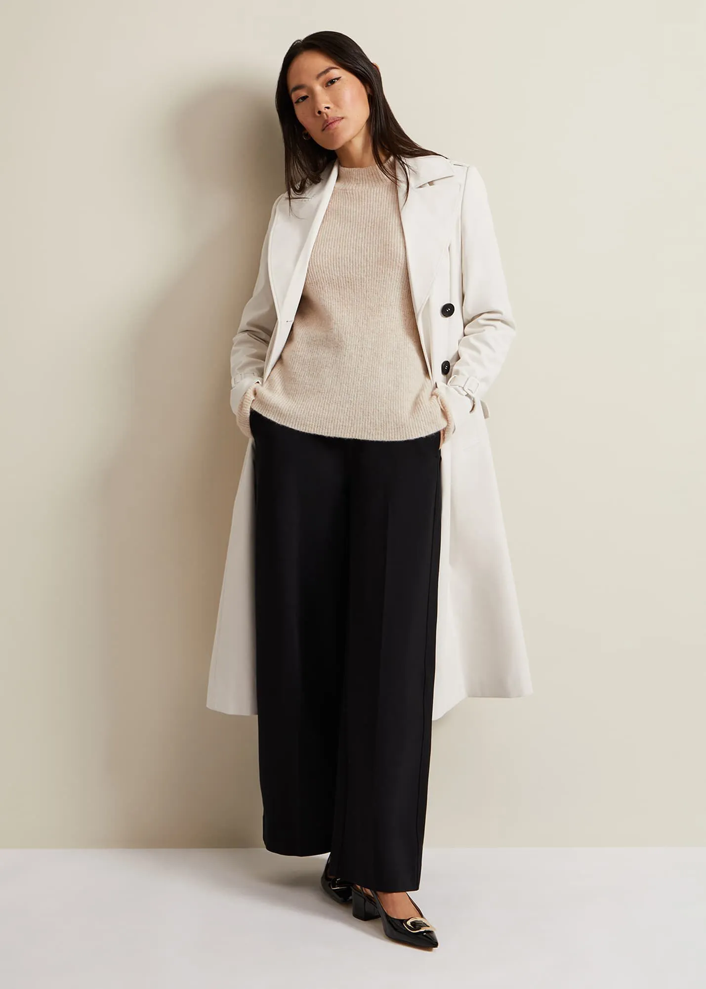 Eleanor Pleat Back Trench Coat