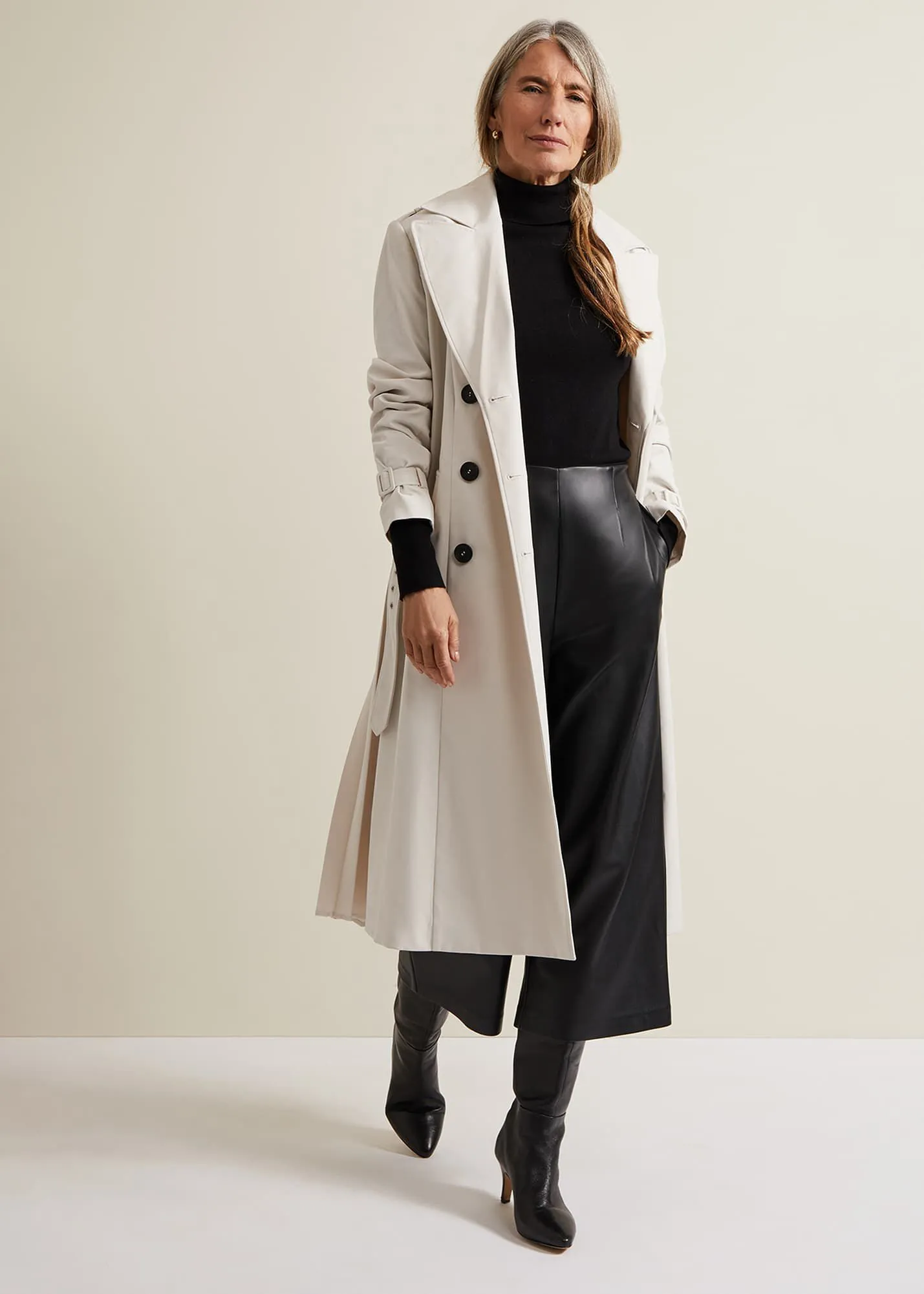 Eleanor Pleat Back Trench Coat