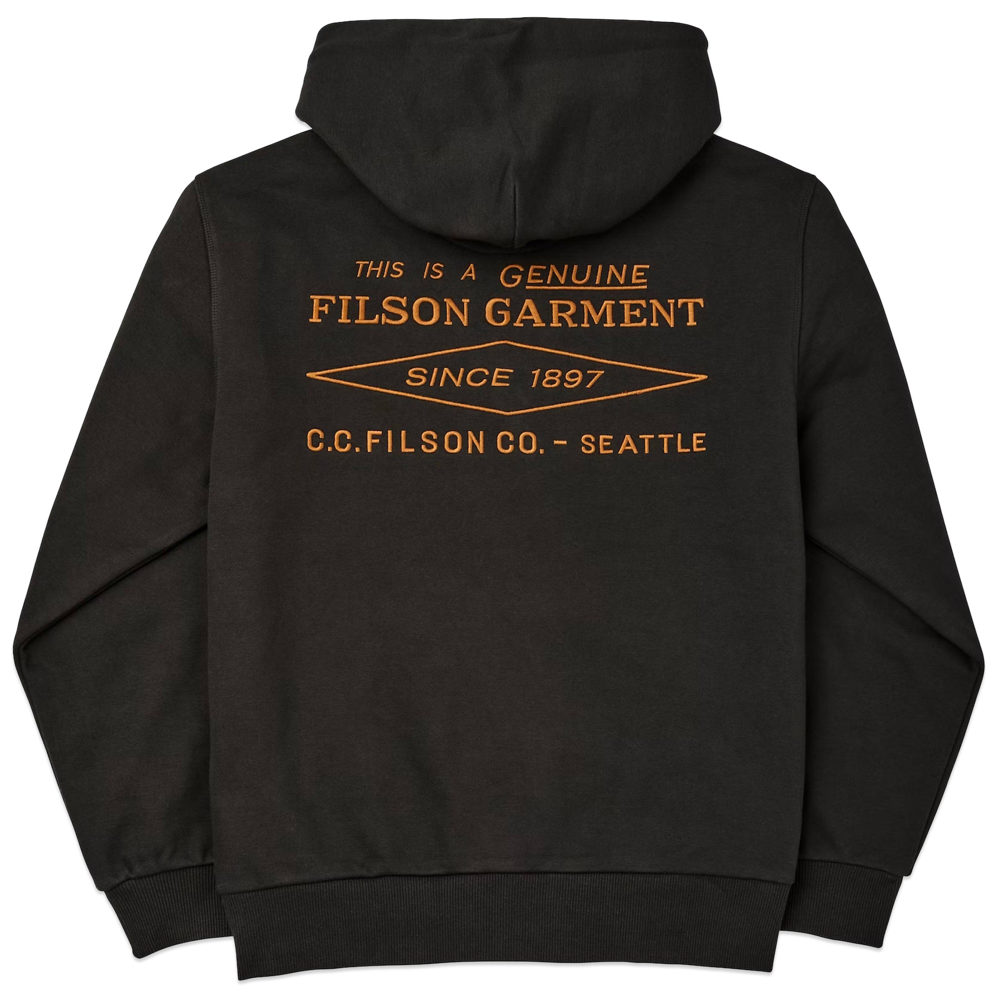 Filson Prospector Embroidered Hoodie - Faded Black / Gold Diamond