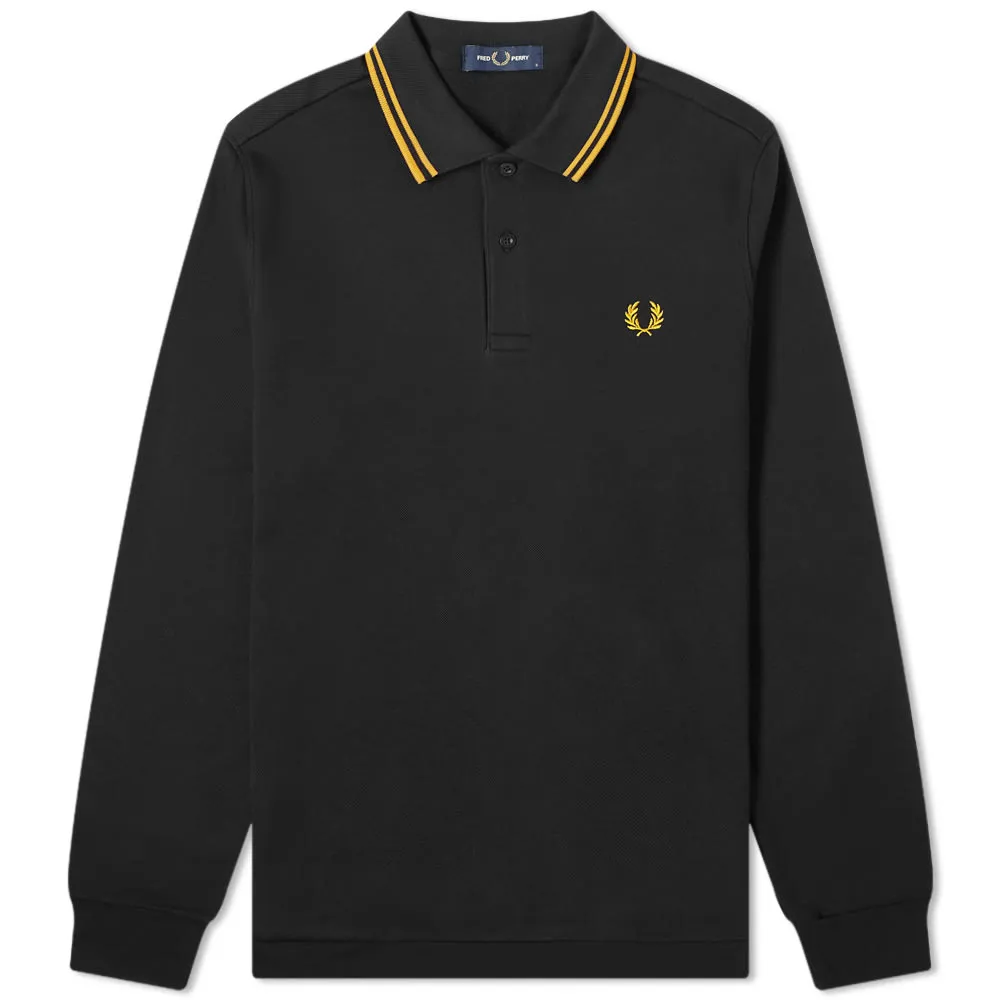 Fred Perry Long Sleeve Twin Tipped PoloBlack