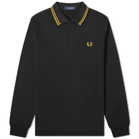 Fred Perry Long Sleeve Twin Tipped PoloBlack