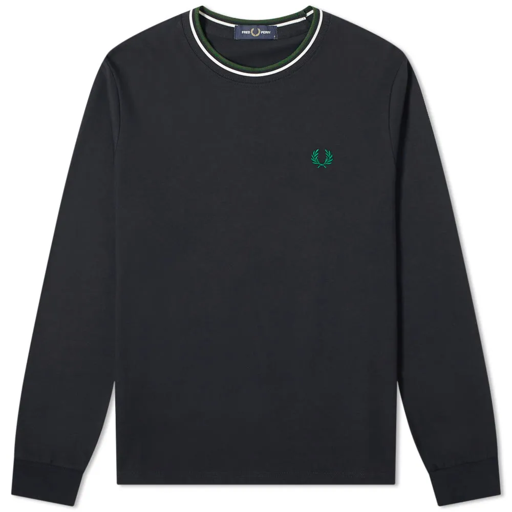 Fred Perry Long Sleeve Twin Tipped TeeNavy