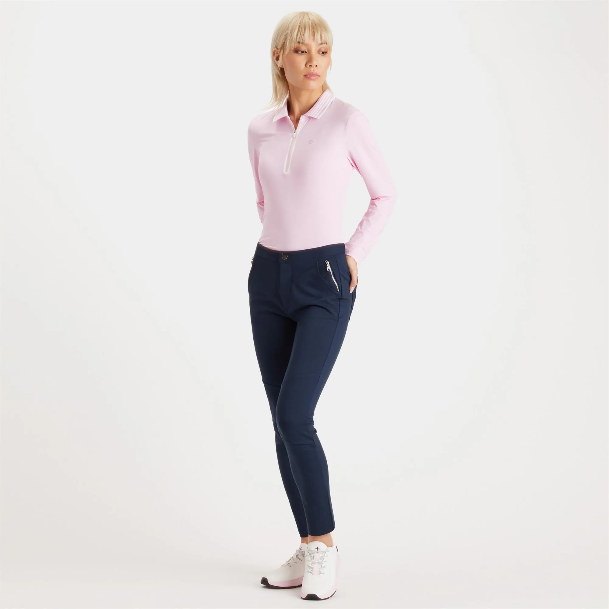 G/Fore Featherweight Ladies Zip Polo Shirt Blush