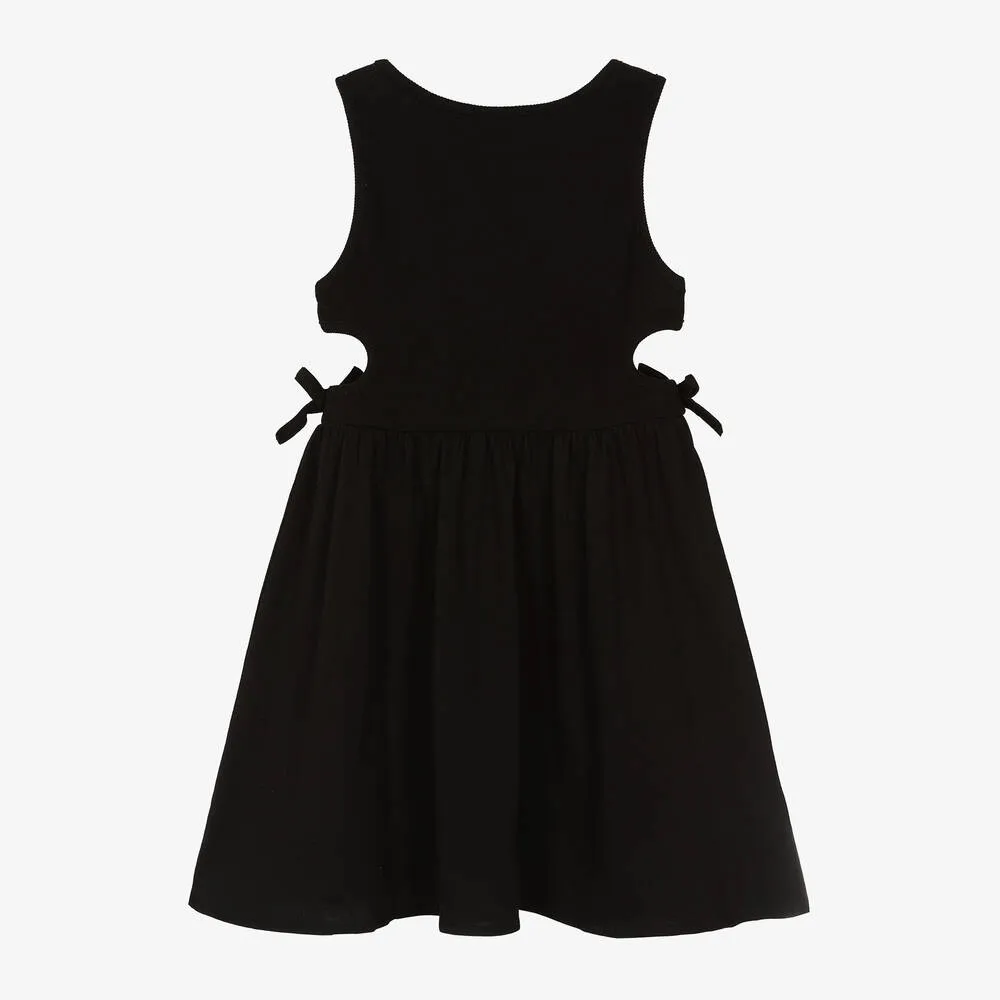 Girls Black Cotton Dress