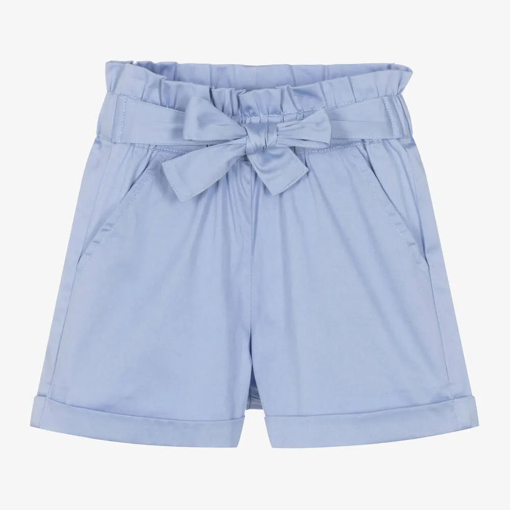 Girls Blue Cotton Shorts